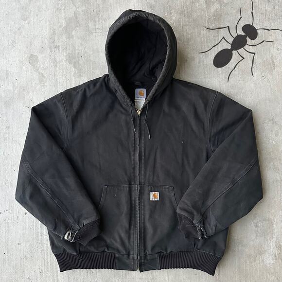 Carhartt Other - Vintage Y2K Carhartt J140 black hooded work wear jacket